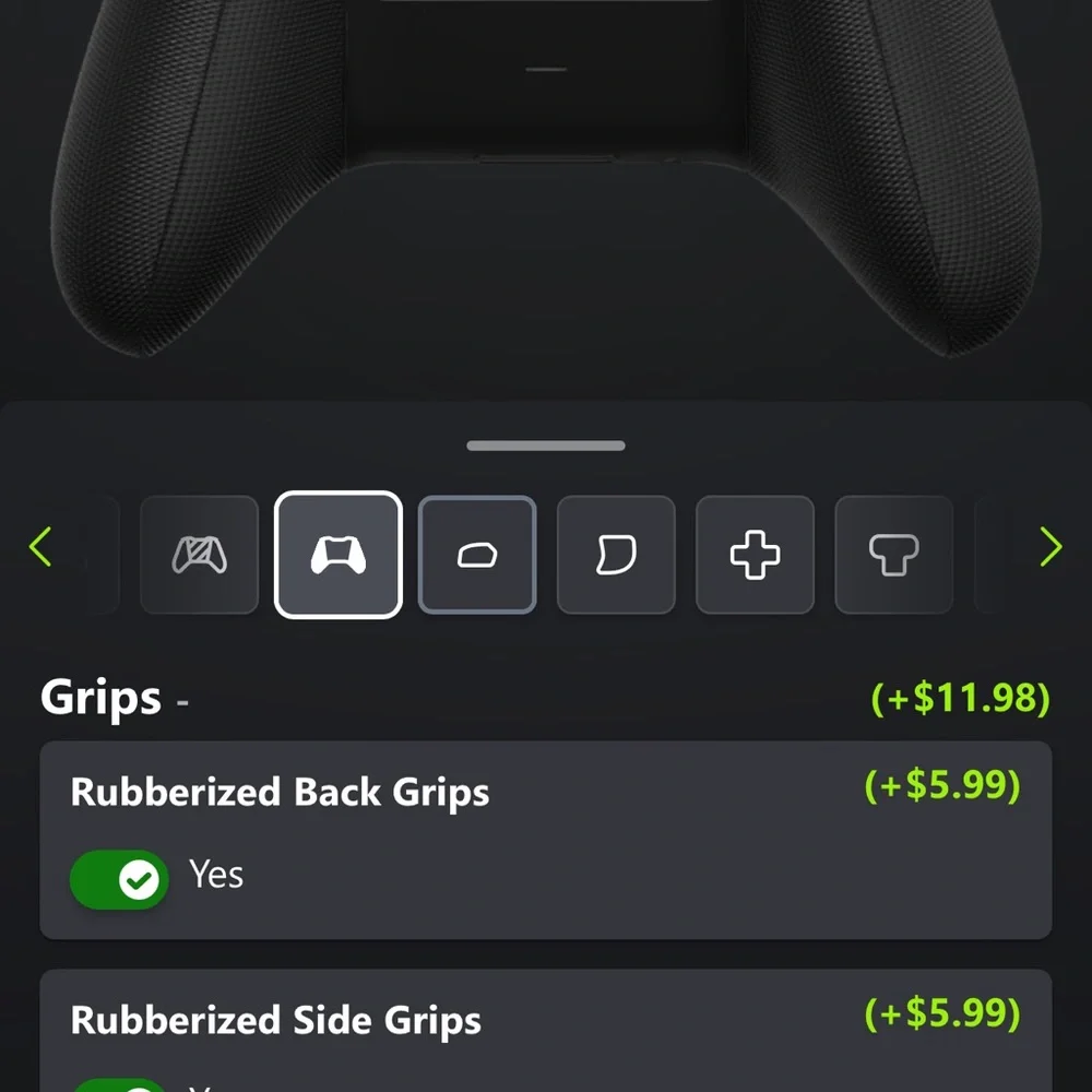 Xbox series x design lab controller with inner/outer rubberized grips